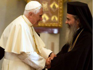 Patriarca Teófilo III recebe Bento XVI